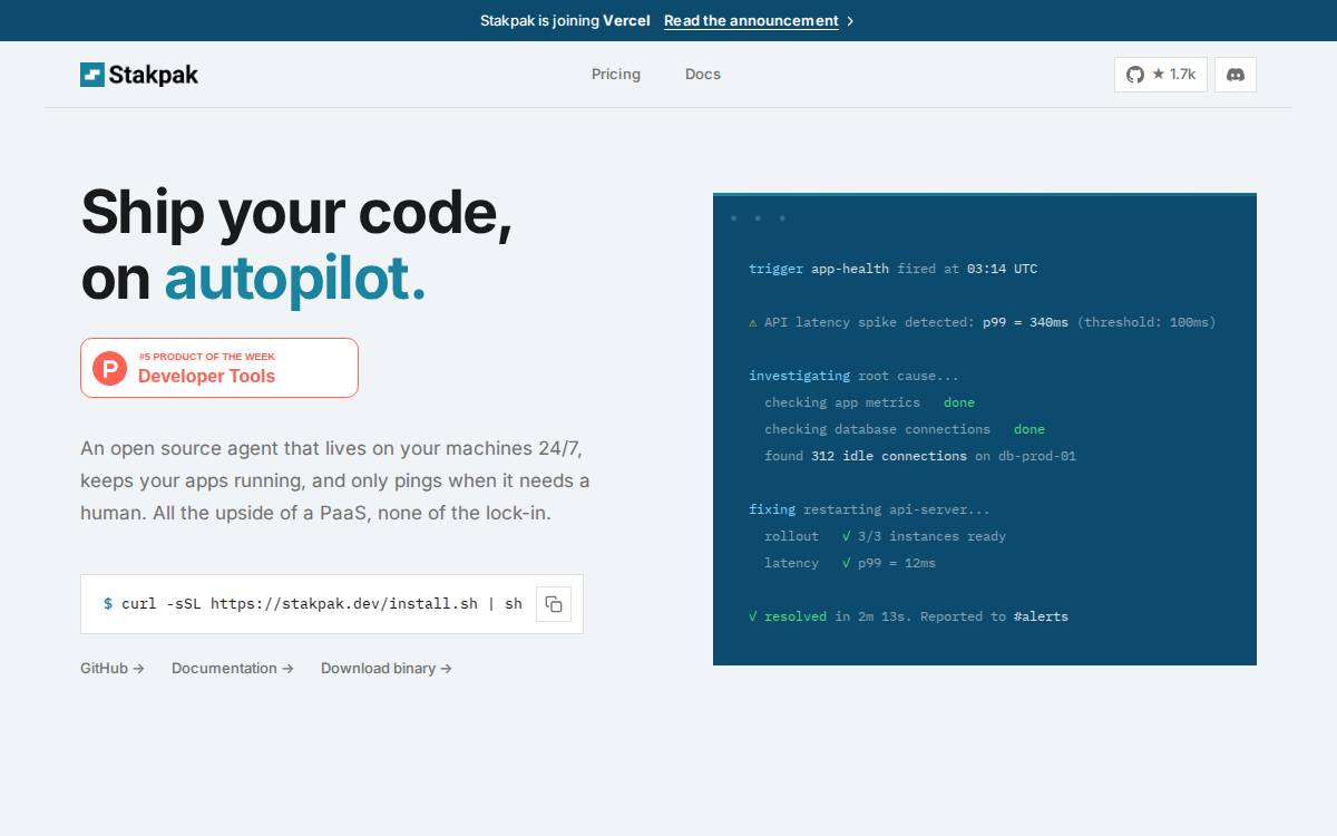 Stakpak website preview