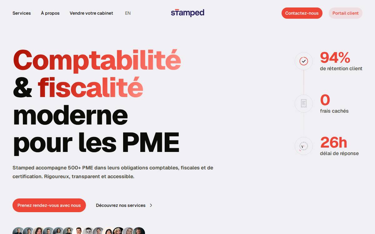 Stamped website preview