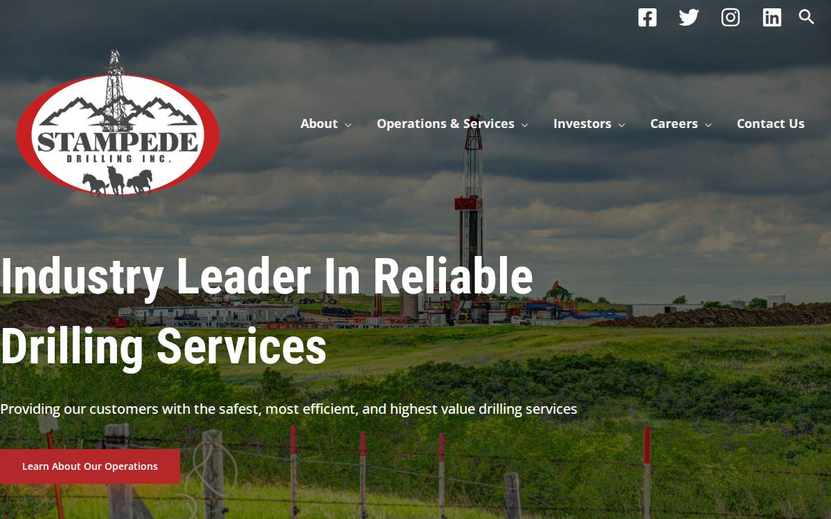 Stampede Drilling Inc. website preview