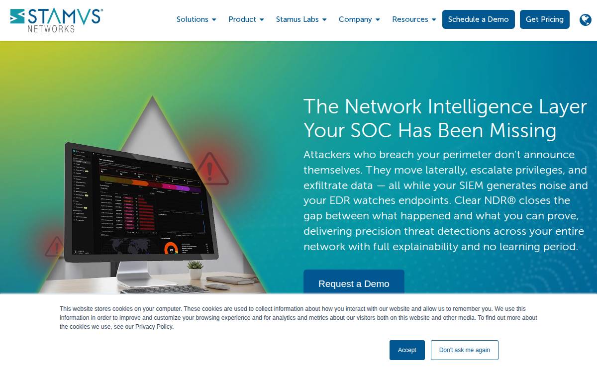 Stamus Networks website preview