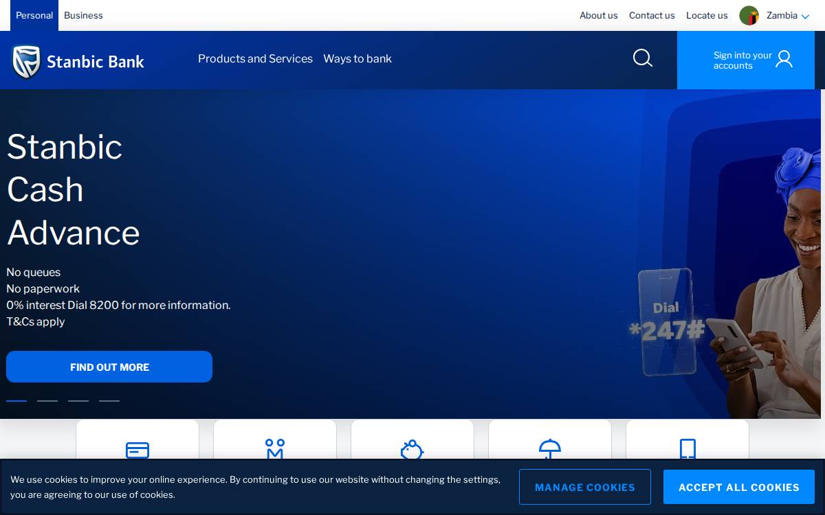 Stanbic bank website preview