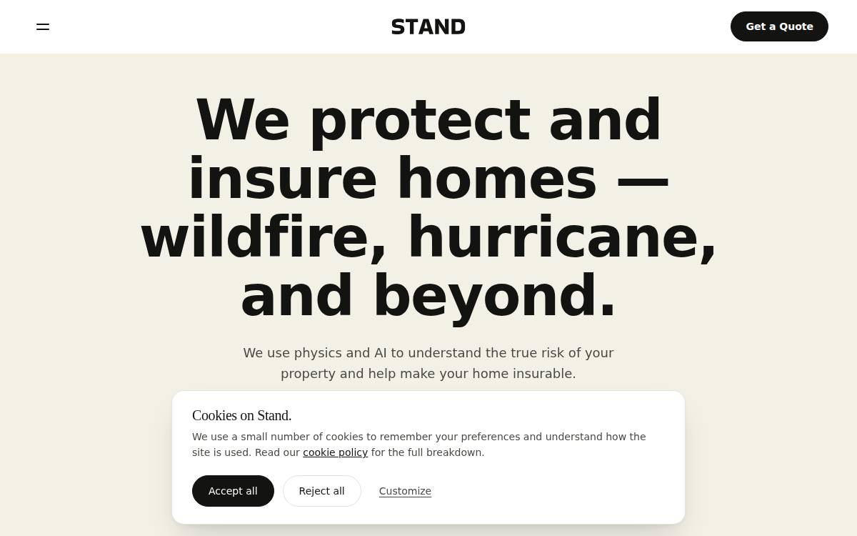 Stand website preview