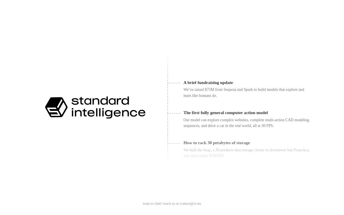 Standard Intelligence PBC website preview