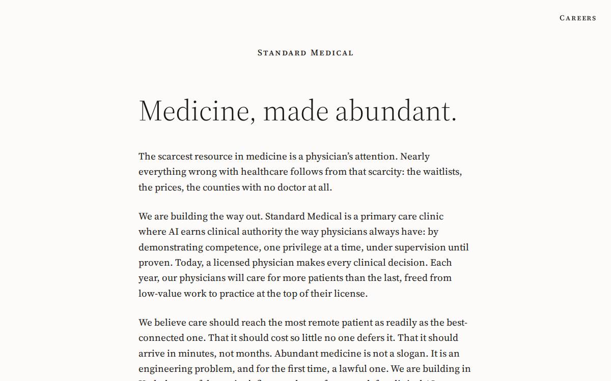 Standard Medical website preview