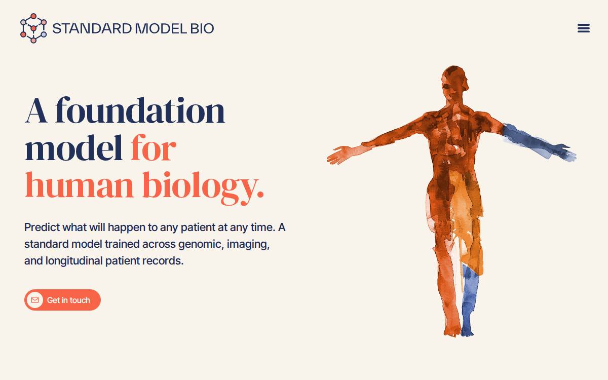 Standard Model Bio website preview