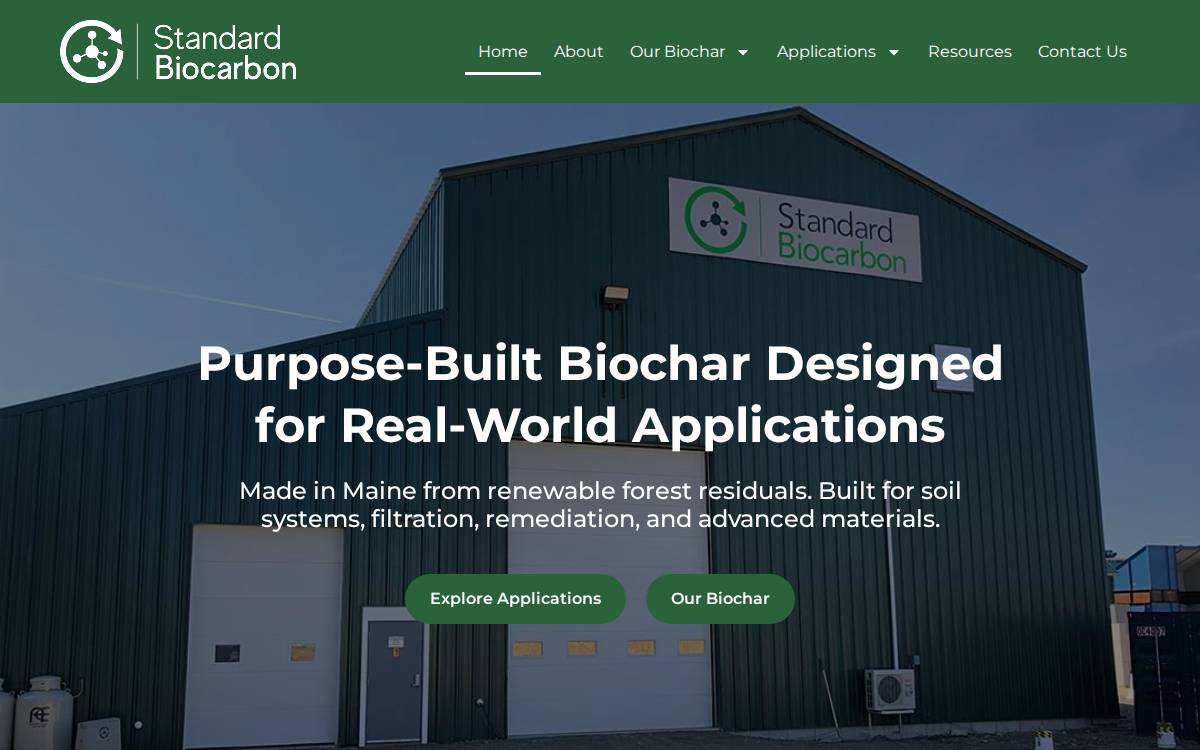 Standardbiocarbon website preview