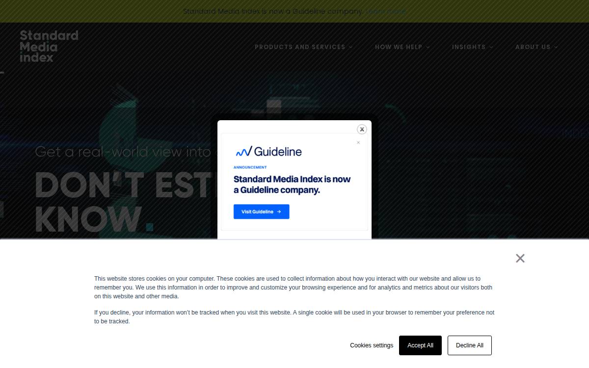 Standard Media Index website preview