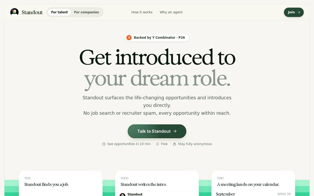 Standout website preview