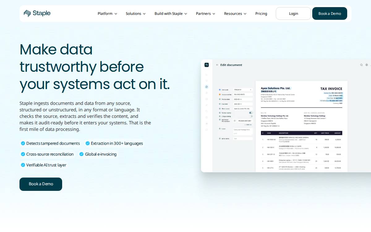 Staple AI website preview