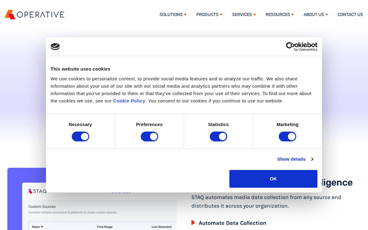 Staq website preview