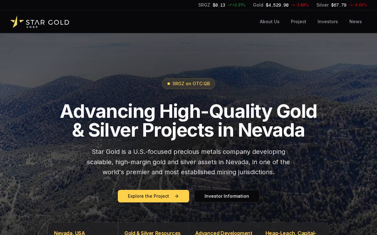Star Gold website preview