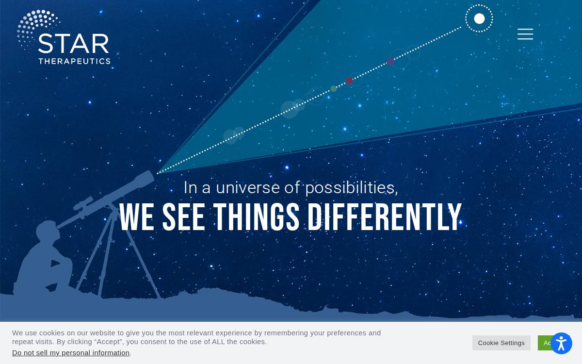Star Therapeutics website preview