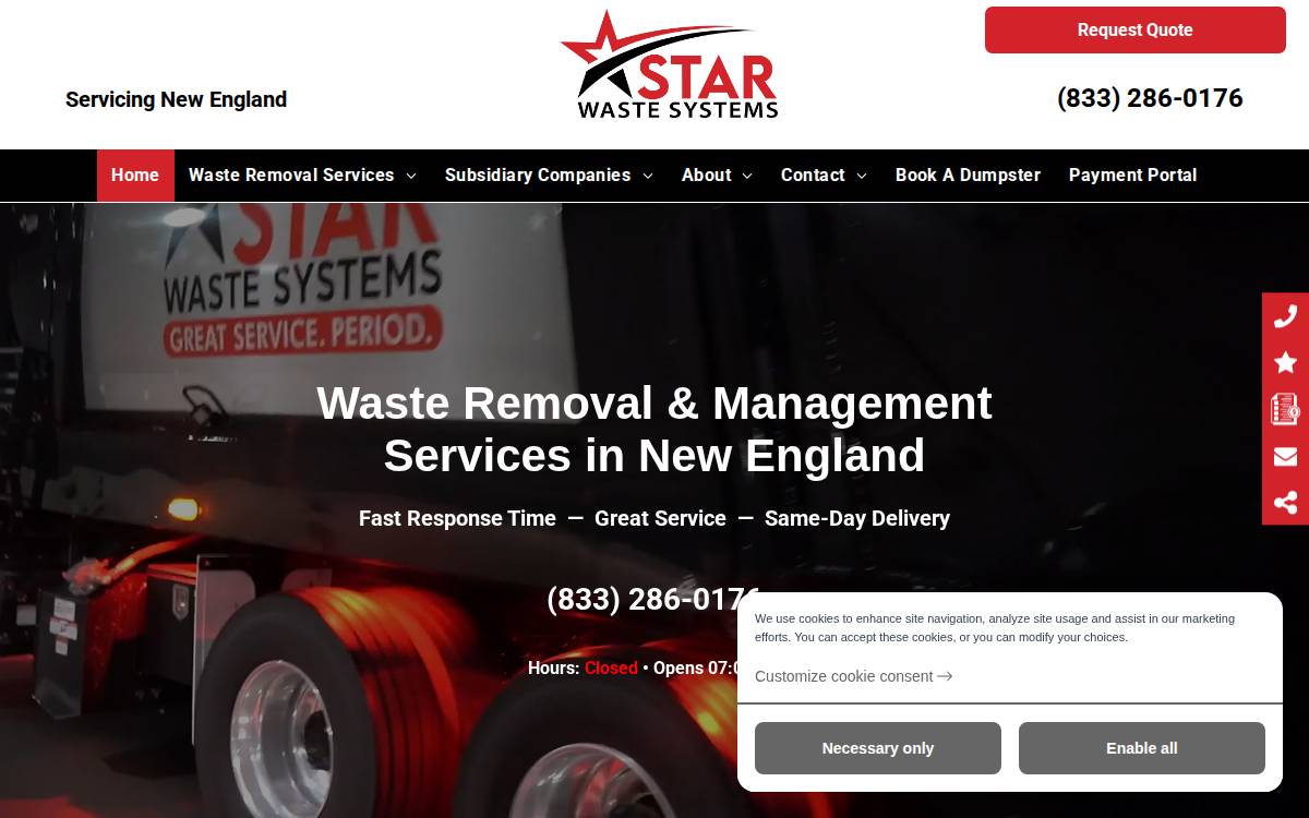 Star Waste website preview