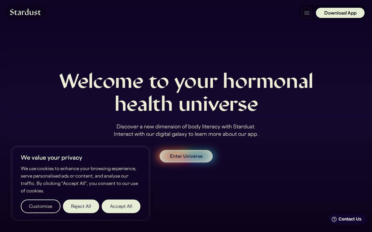 Stardust website preview