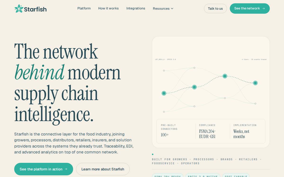 Starfish Network website preview