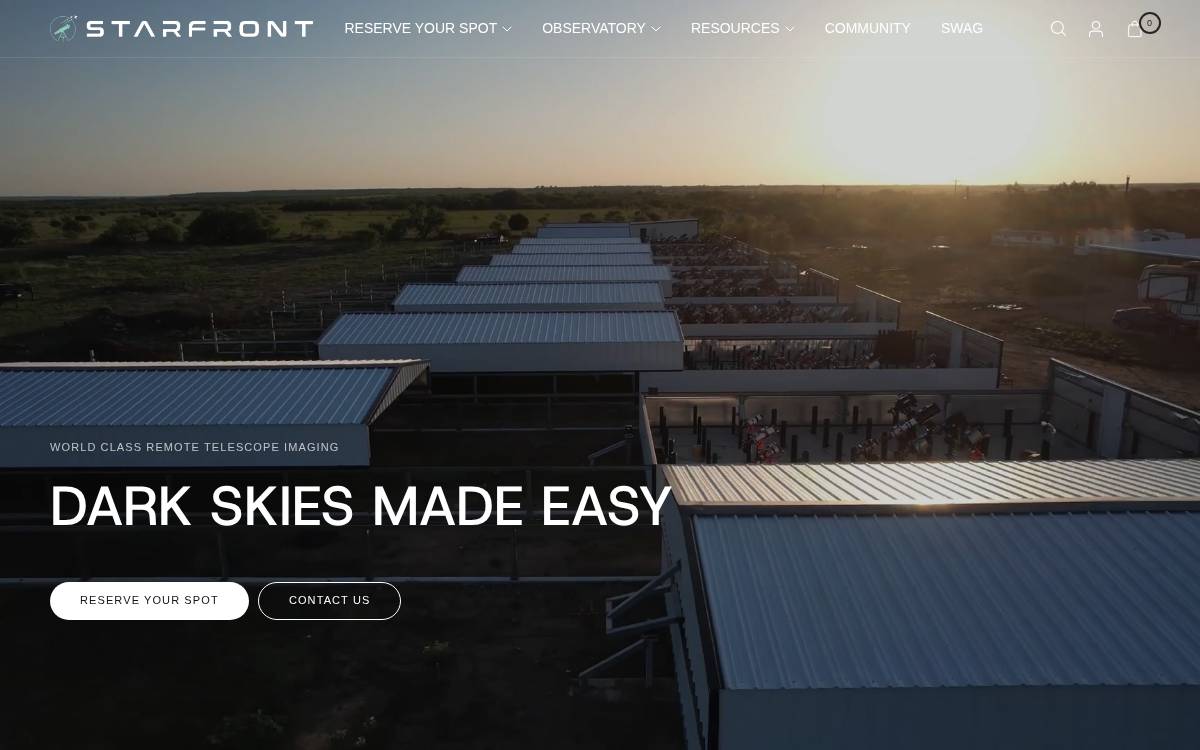 Starfront website preview