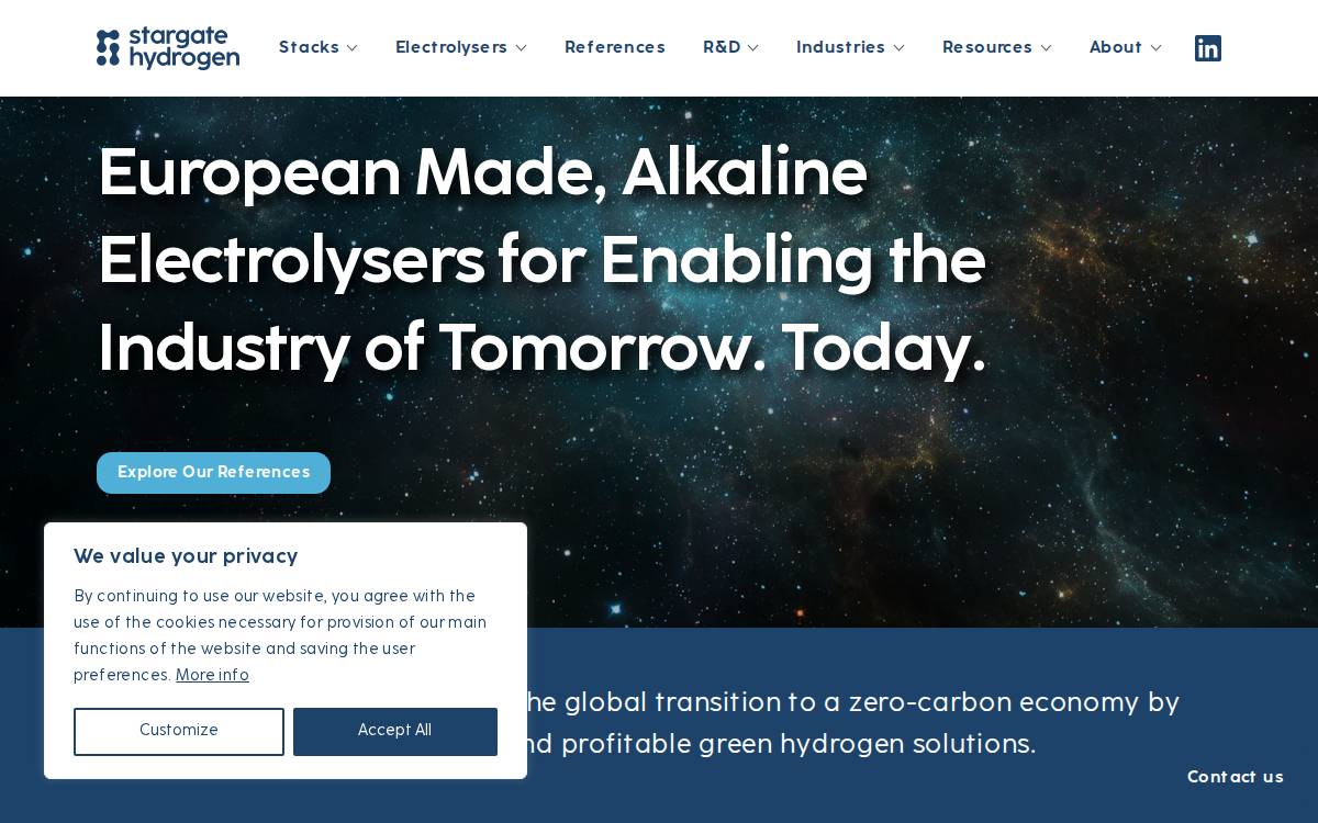 Stargate Hydrogen website preview