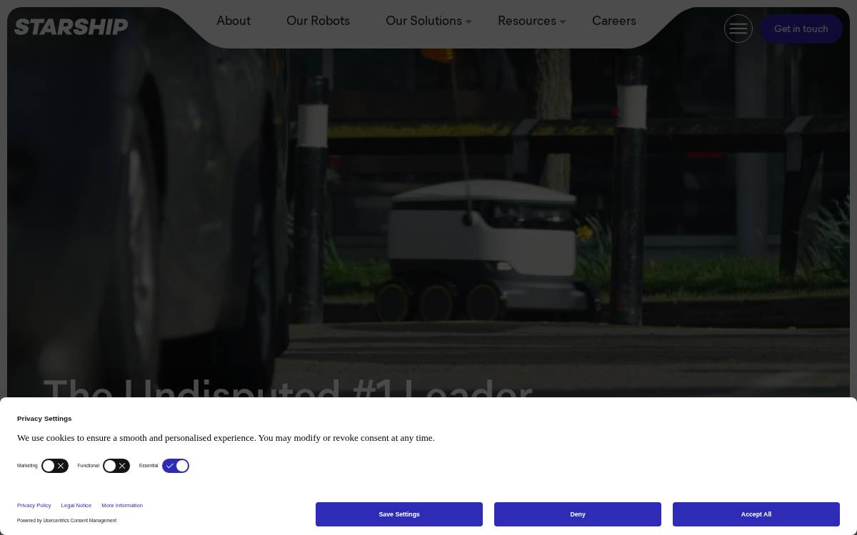 Starship Technologies website preview