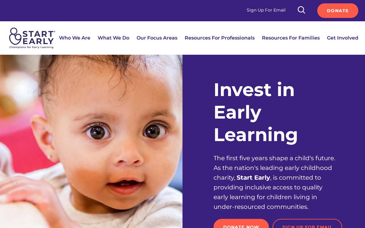 Start Early website preview