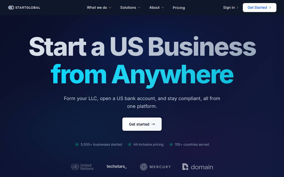 StartGlobal website preview