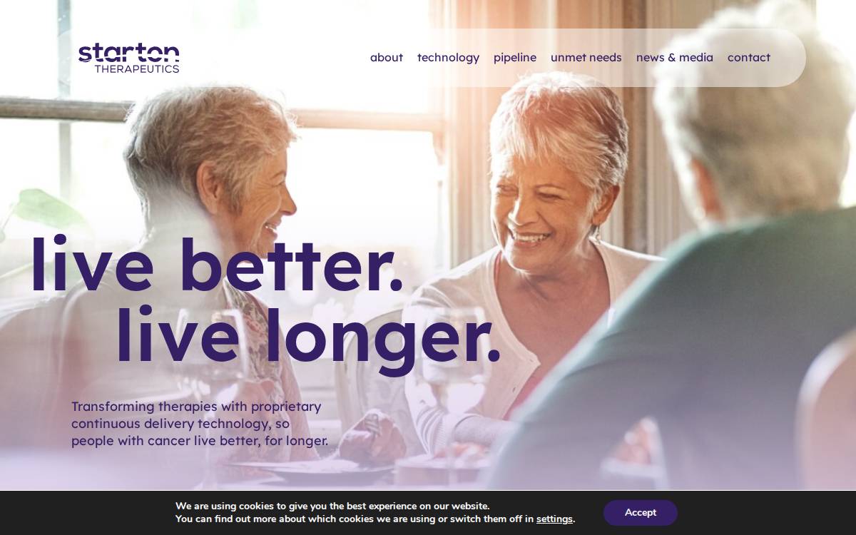 Starton Therapeutics website preview