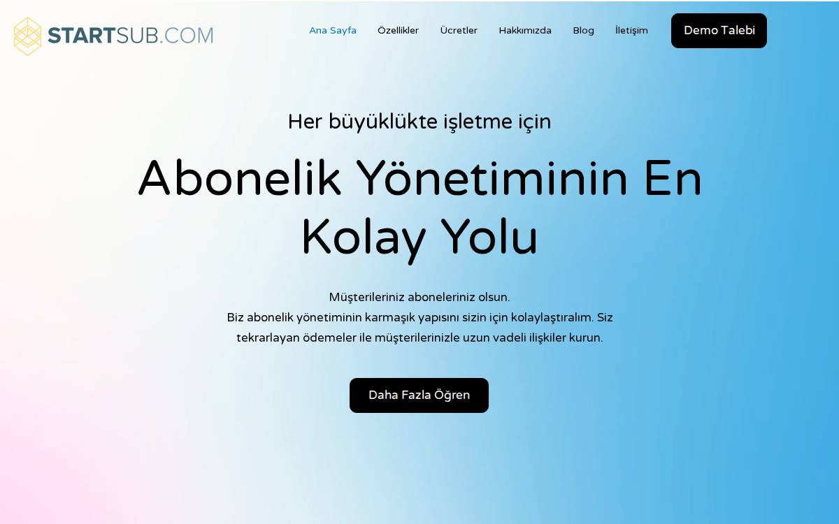 Startsub website preview