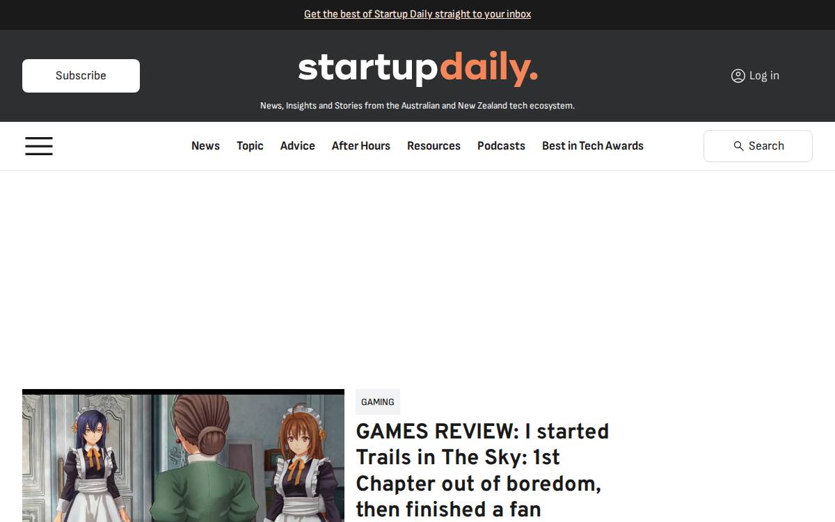 Startup Daily website preview