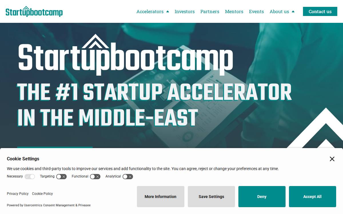 Startupbootcamp FinTech website preview
