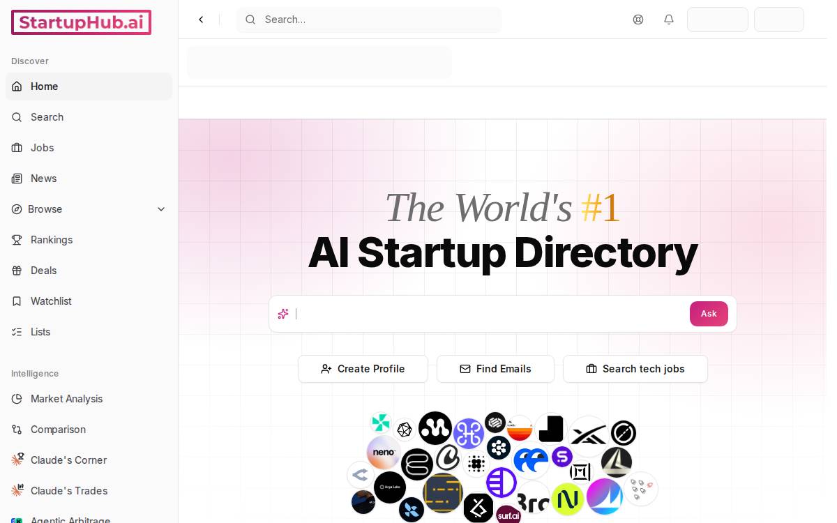 Startuphub website preview