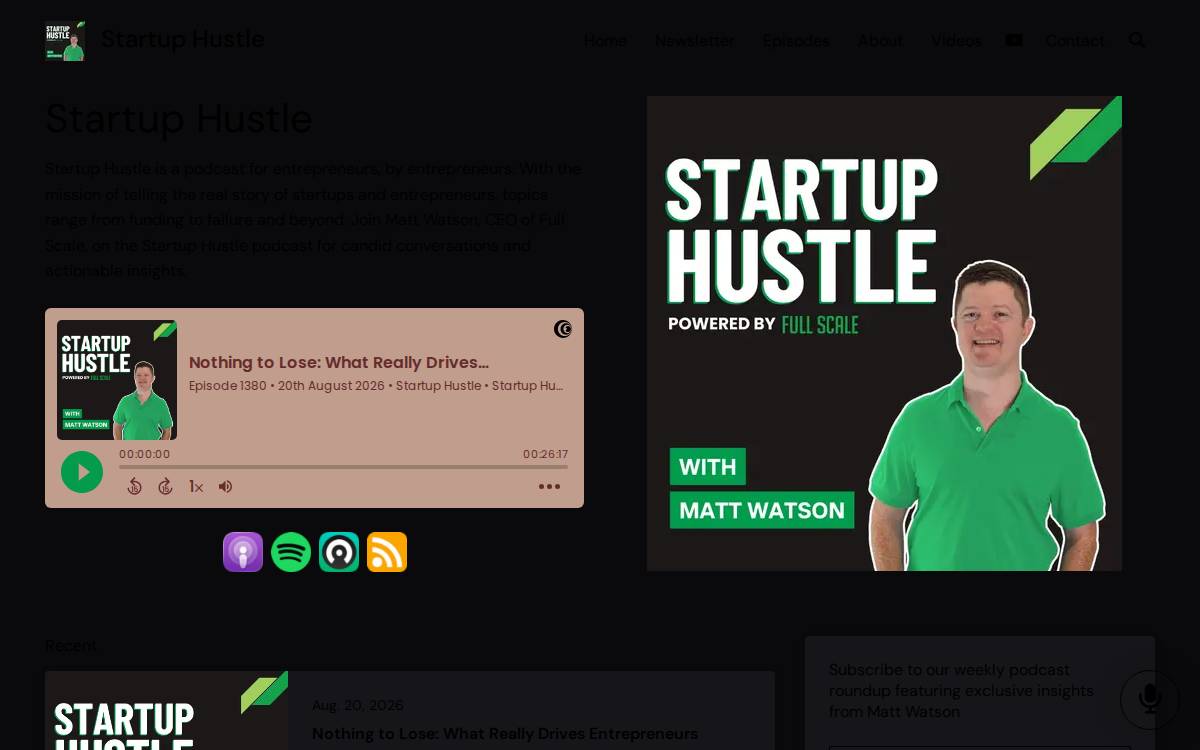 Startuphustle website preview