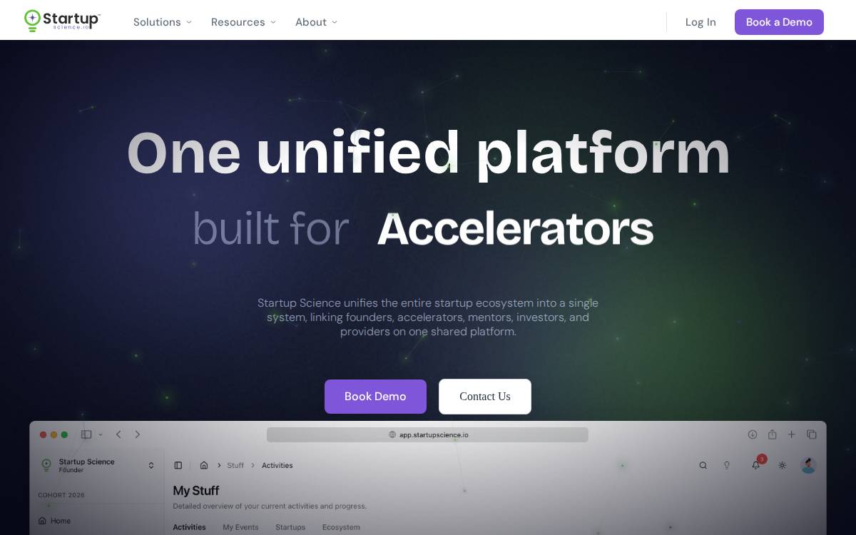 Startupscience website preview