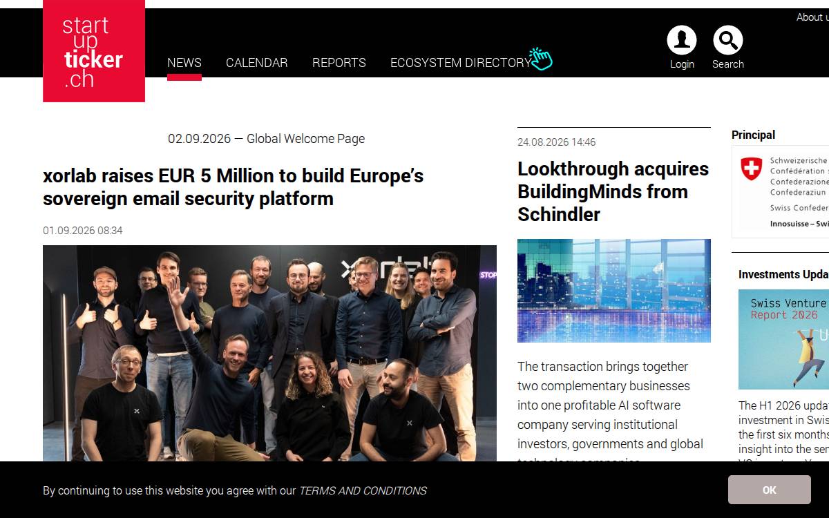 Startupticker website preview