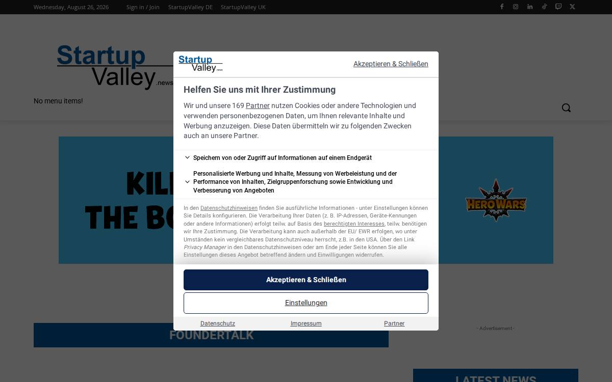 StartupValley website preview