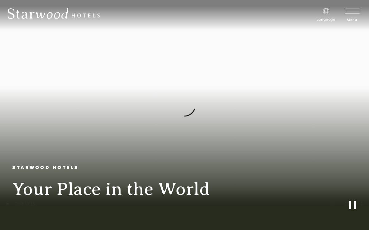 Starwood Hotels website preview