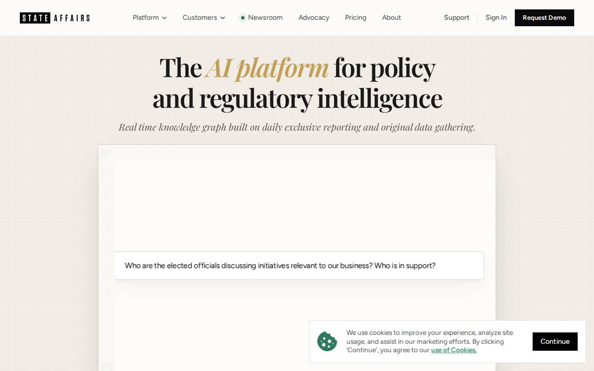 State Affairs website preview