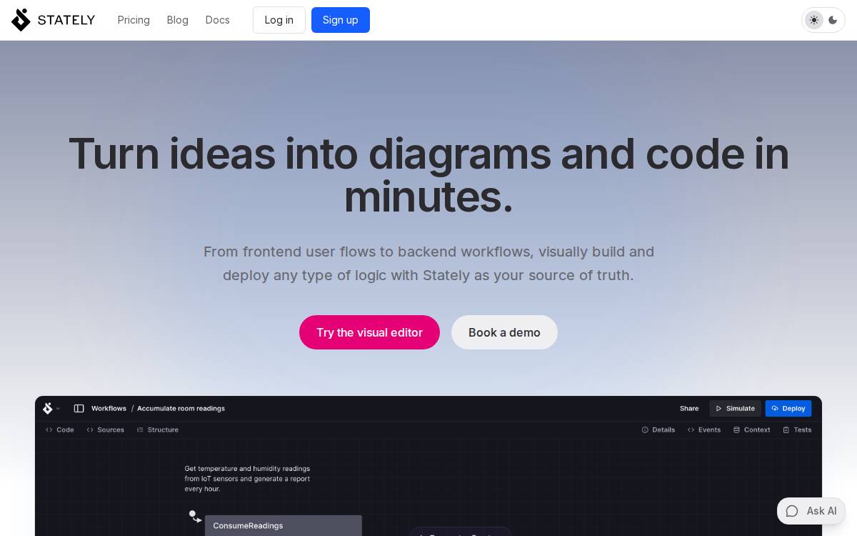 Stately website preview