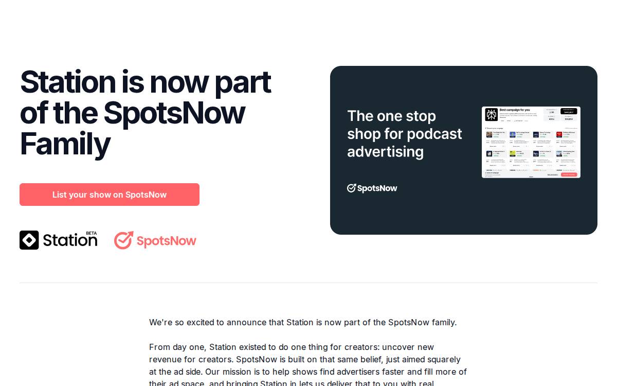 Station website preview