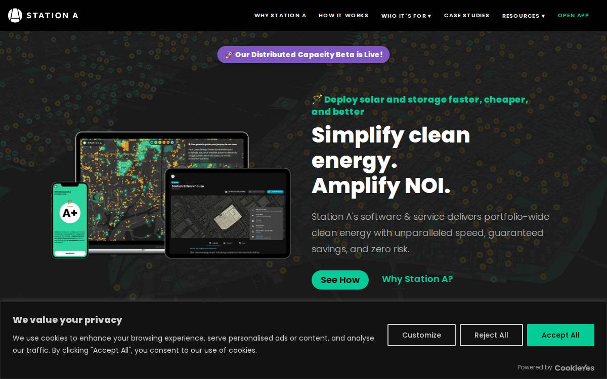 Station A website preview