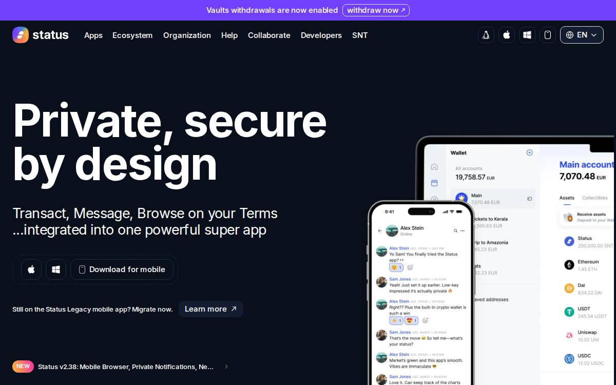 Status website preview