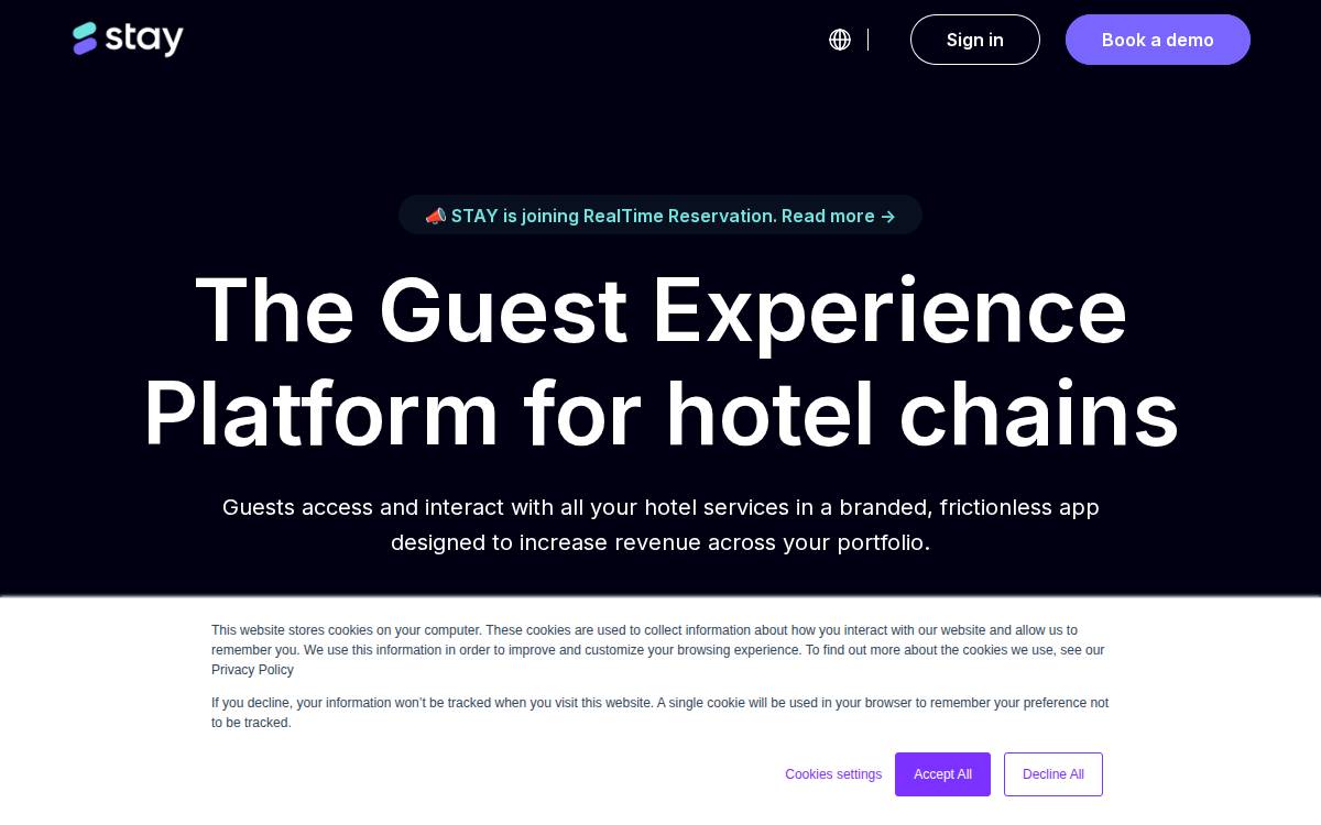 Stay website preview