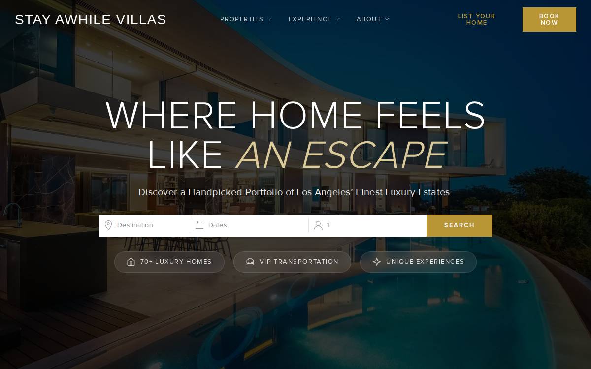 Stayawhile website preview
