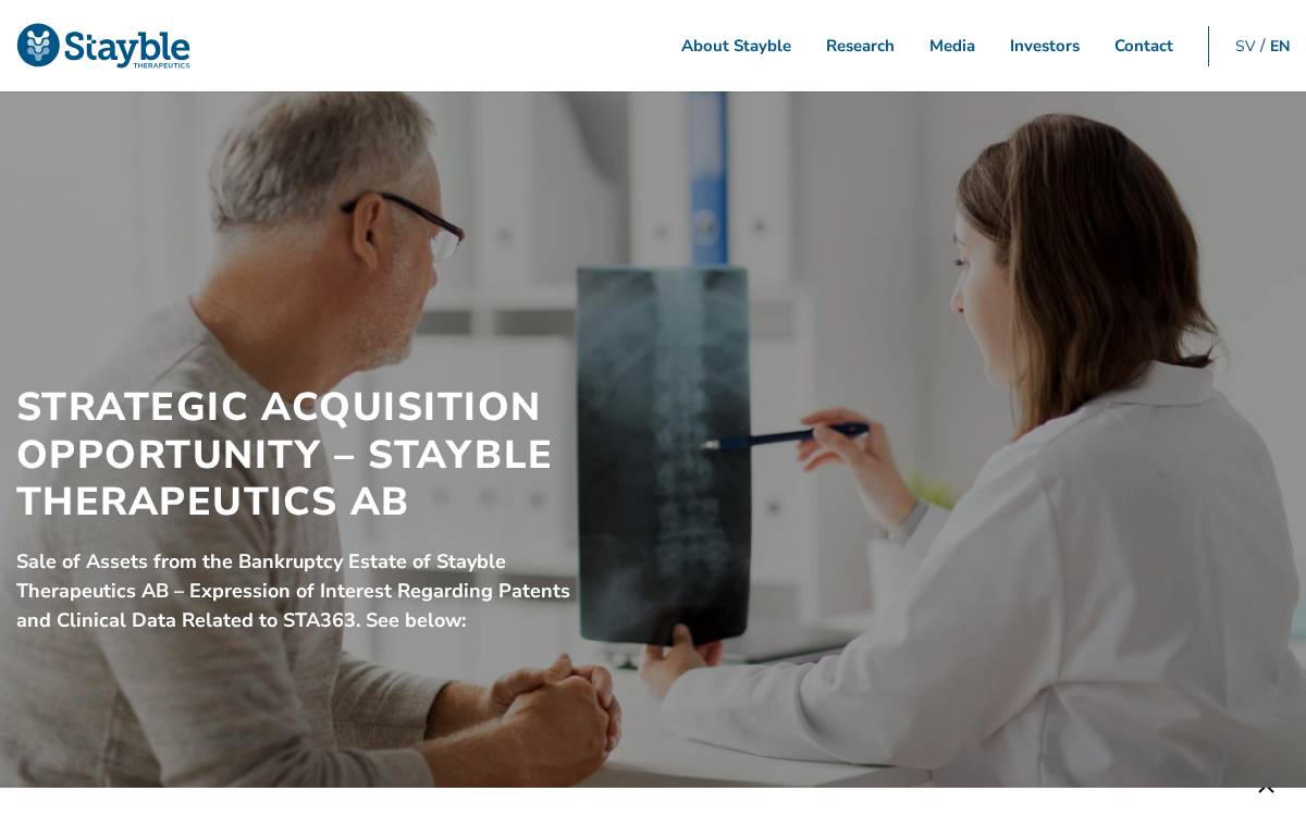 Stayble Therapeutics website preview