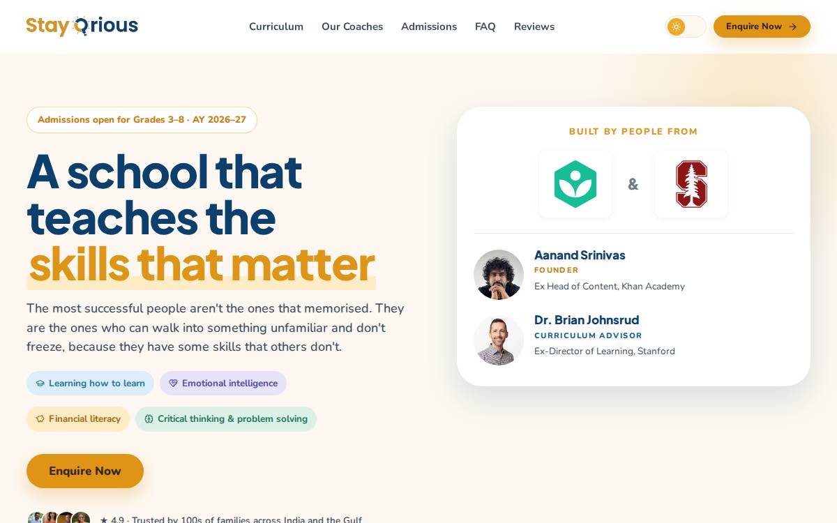 StayQrious website preview