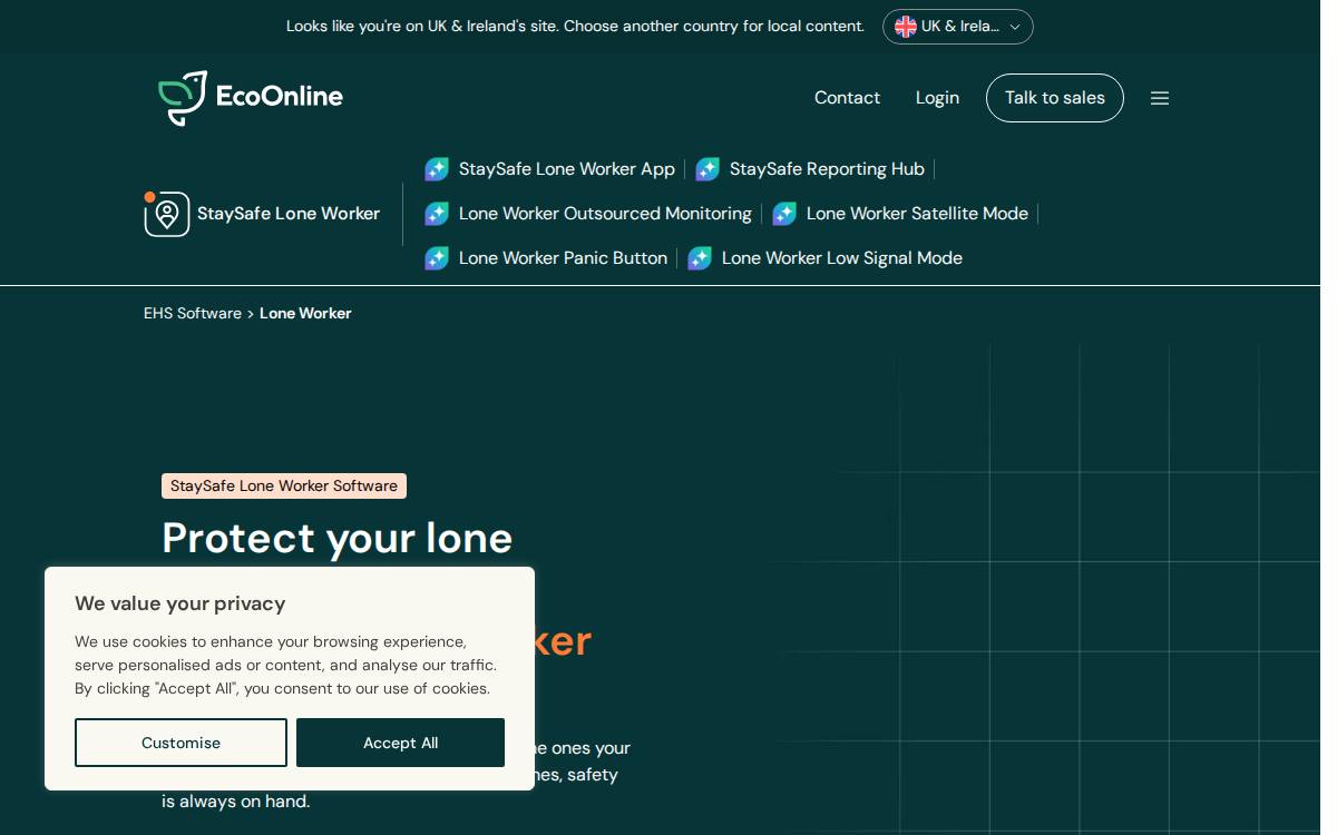 StaySafe website preview