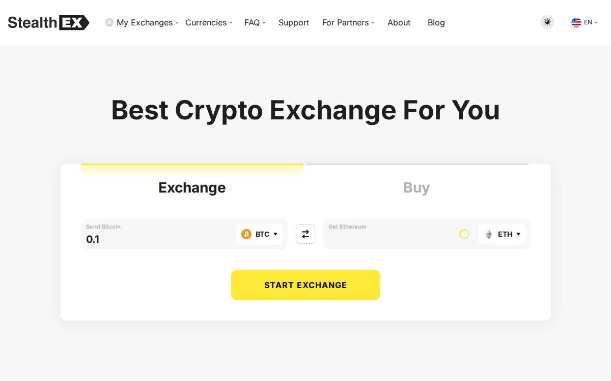 Stealthex website preview
