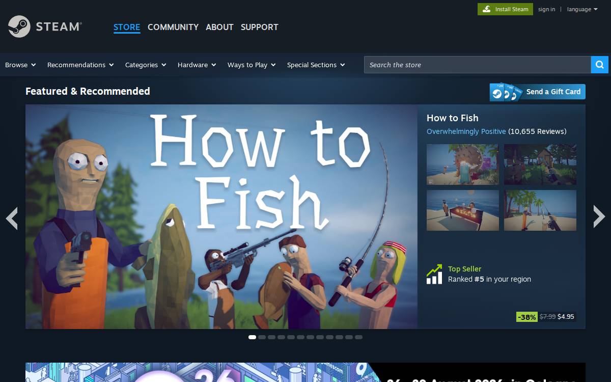 Steam website preview