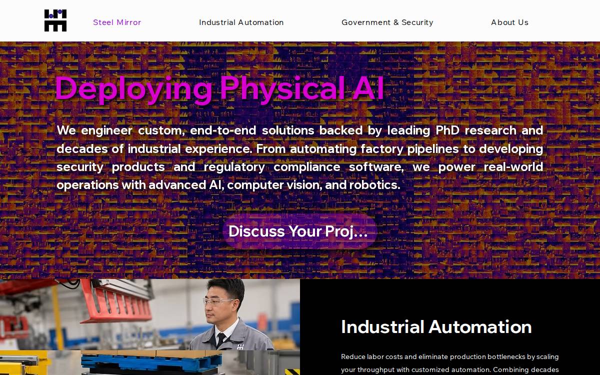 Steel Mirror Inc. website preview