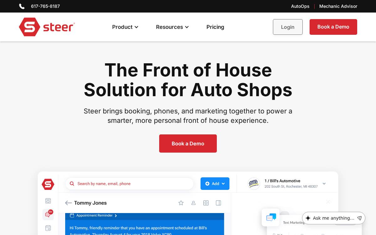 Steer website preview