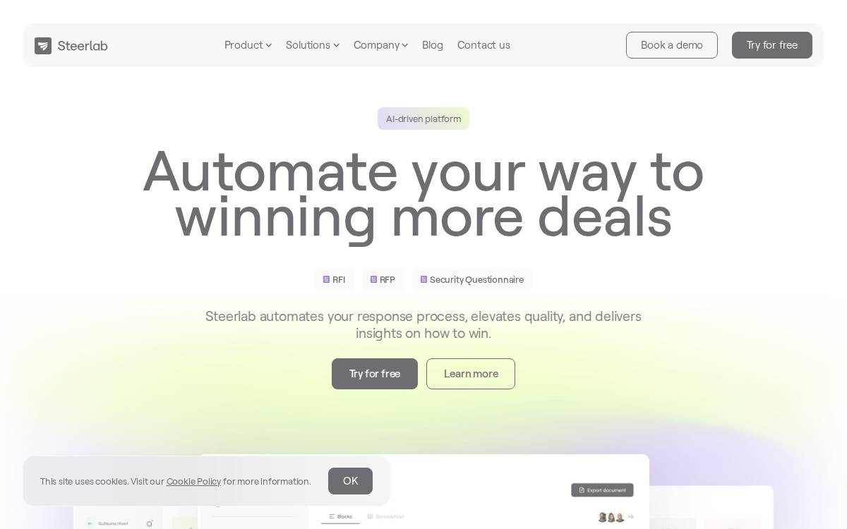 Steerlab website preview