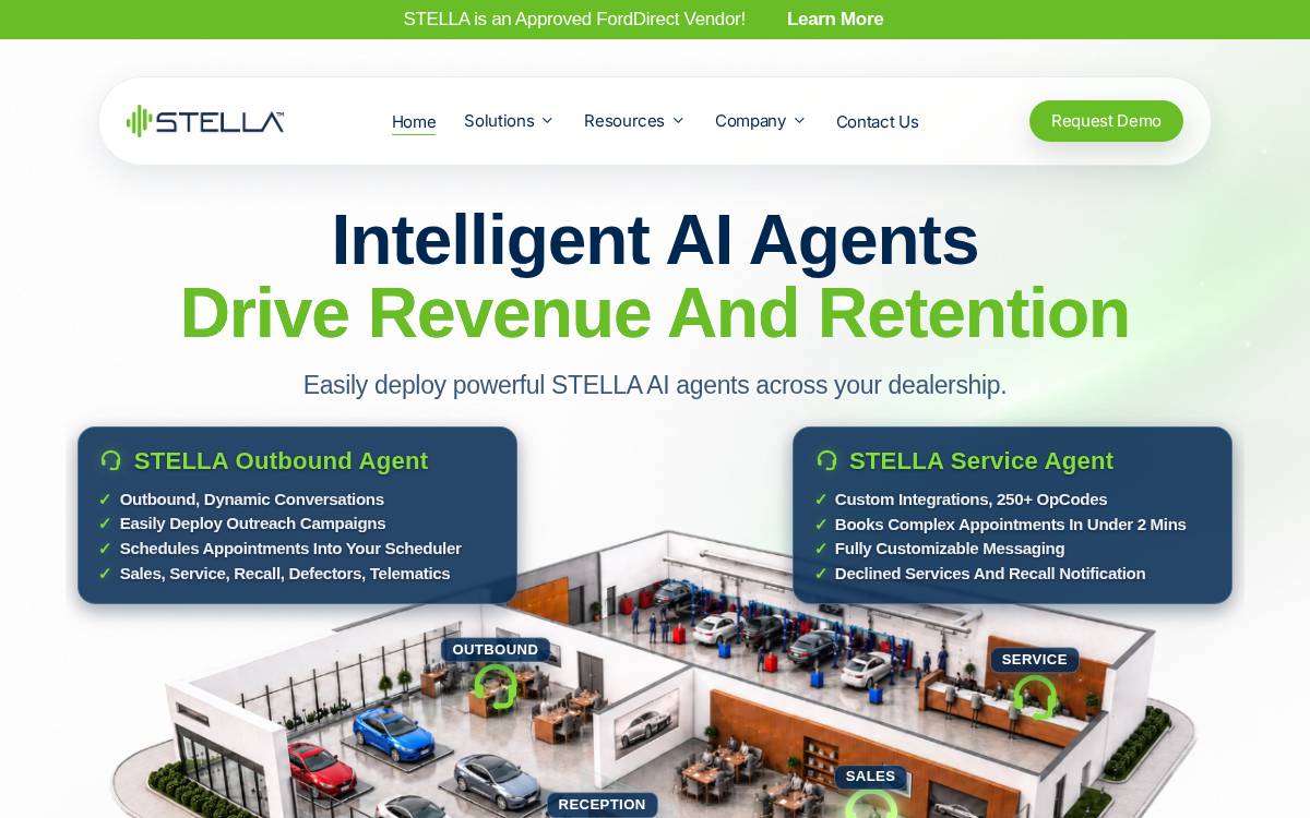 Stella Automotive AI website preview